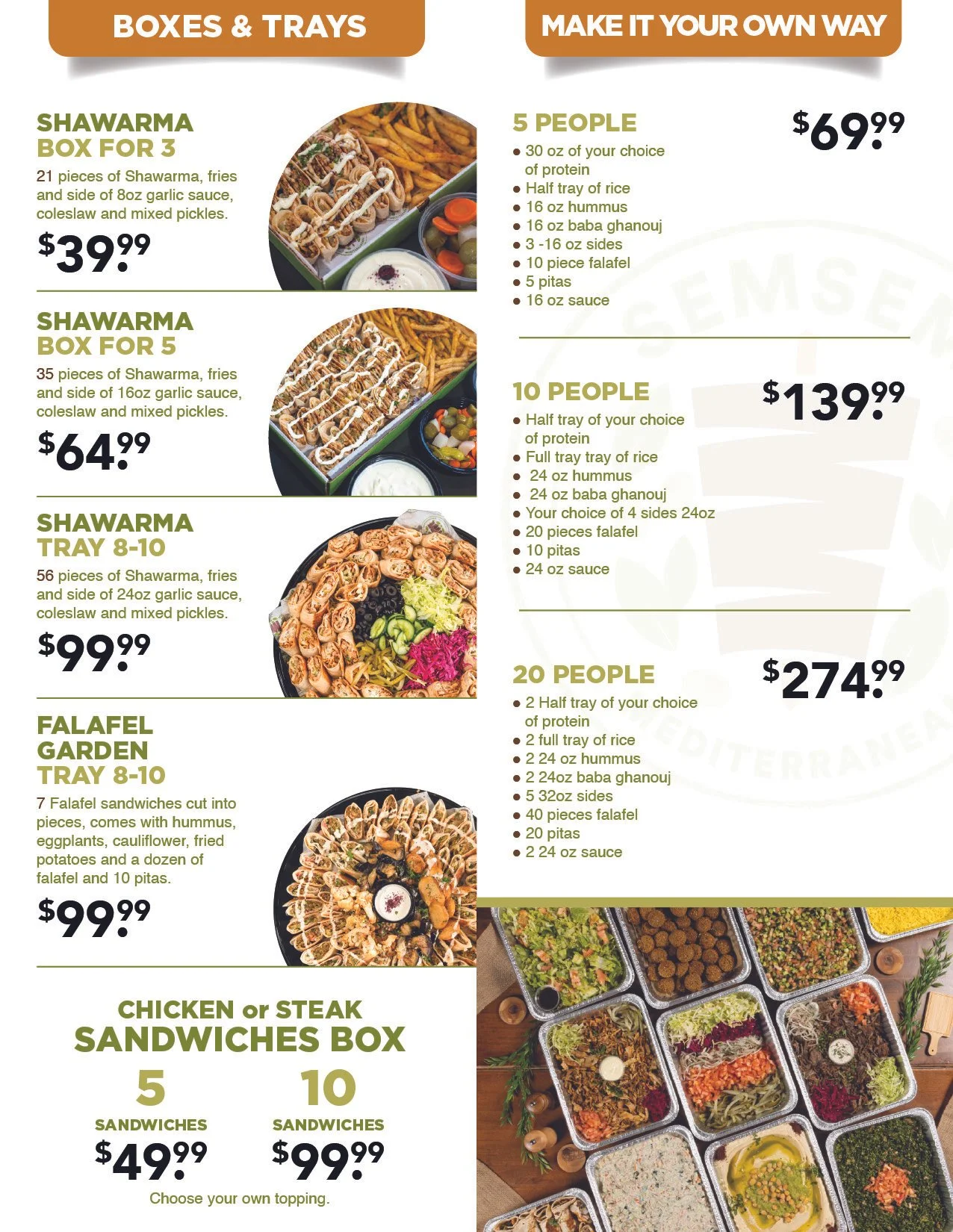 SemSem catering menu back