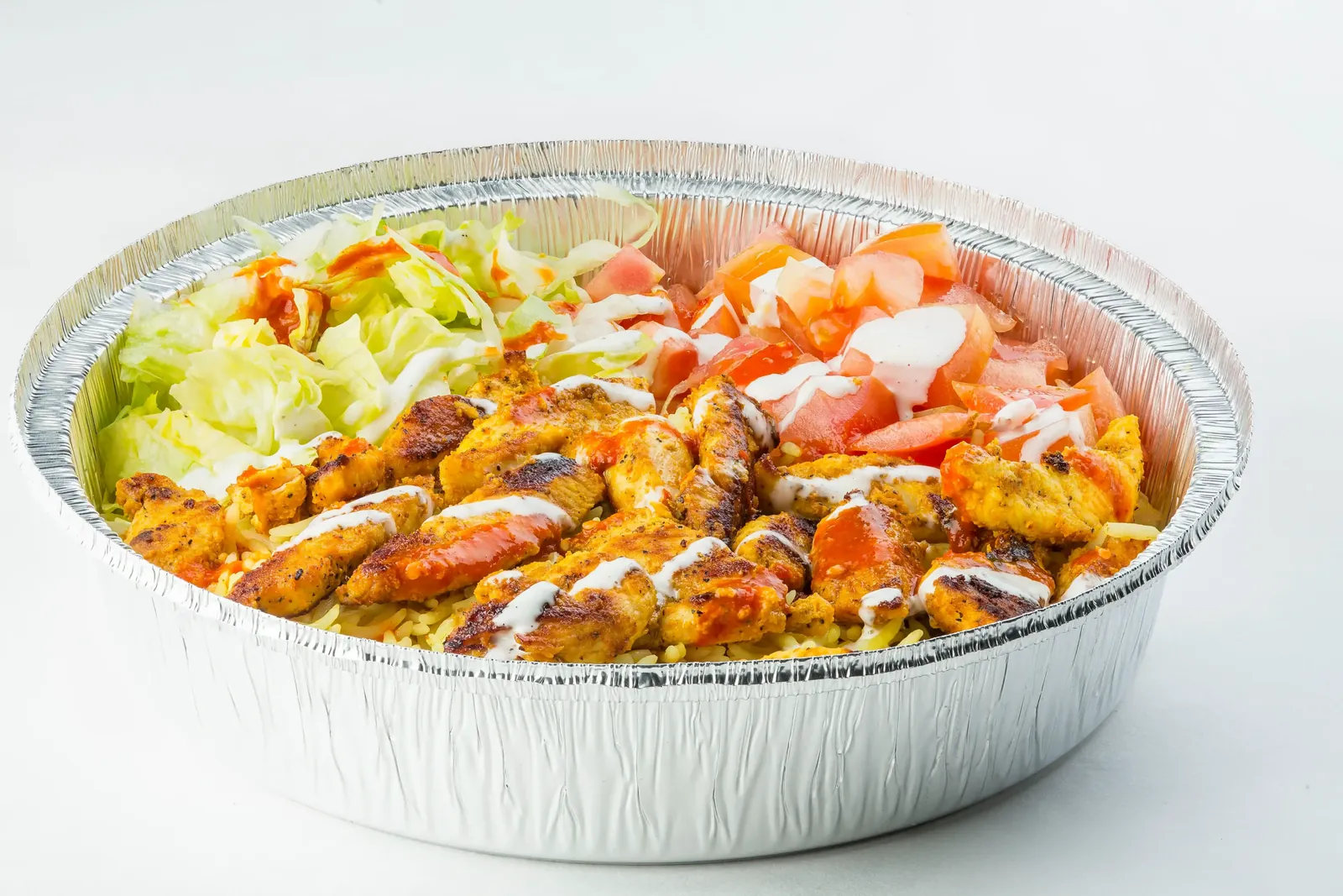SemSem chicken and rice bowl with freshly prepared toppings